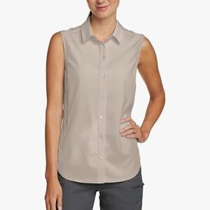 Eddie Bauer Tan Fitted Button Down Shirt